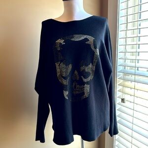 Vila Milano Rhinestone Skull/Skeleton sweater - Size Large